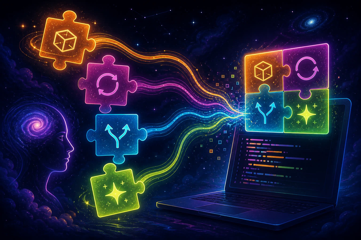 Neon circuits branching like a tree