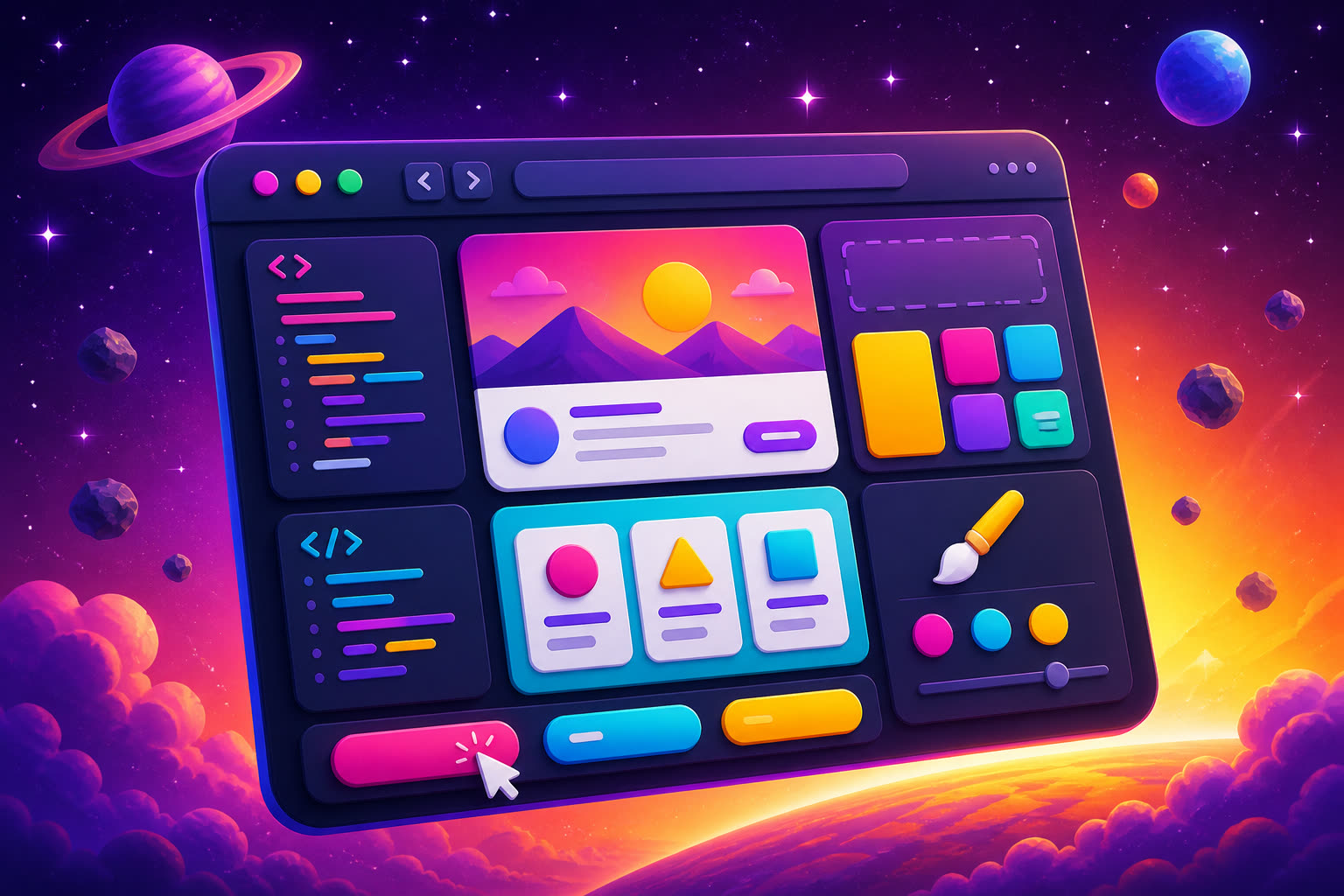 A colourful web browser